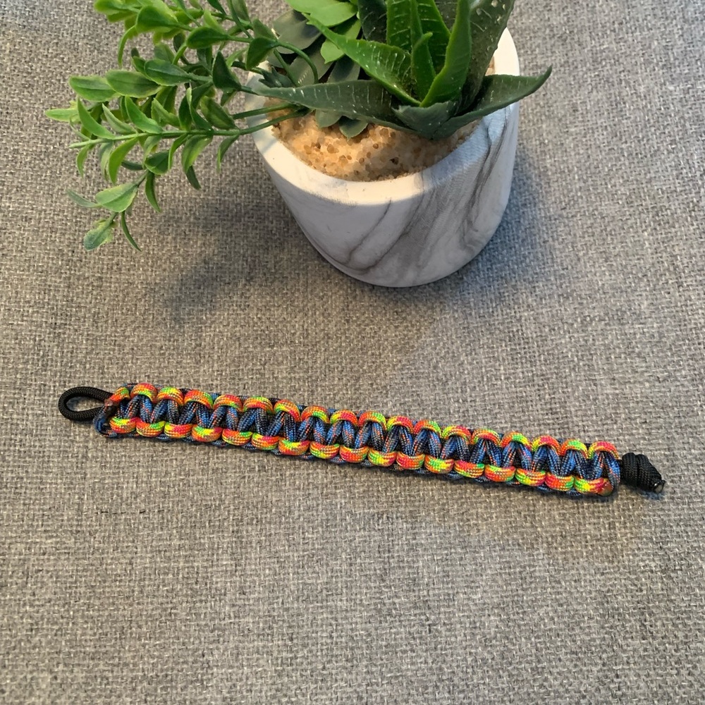 Handmade Custom Adventure Paracord Bracelet Brand New Neon Retro Style